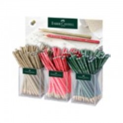 ΜΟΛΥΒΙΑ FABER CASTELL SPARKLE ΝΕΑ STAND 144τεμ.(χρυσό-κόκκινο-πράσινο)