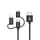 ΚΑΛΩΔΙΟ FOREVER 3 IN 1 USB   (micro usb/lightning/type c) BLACK