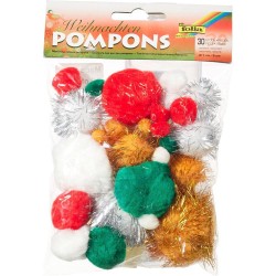 ΠΟΜ-ΠΟΜ POM-POM FOLIA METALIC CHRISTMAS 30τεμ.