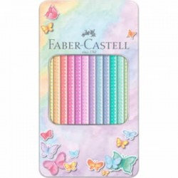 ΚΡΑΓΙΟΝ ΞΥΛΙΝΑ FABER CASTELL SPARKLE 12 χρωμ.PASTEL (μεταλλική κασετίνα)