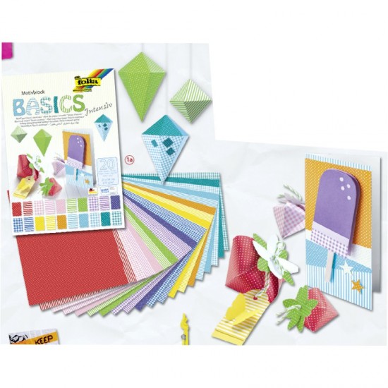 ΧΑΡΤΟΝΙΑ FOLIA MOTIVE BASICS 24χ34 ΑΣΟΡΤΙ 20τεμ. 270gr