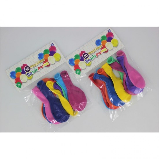 ΜΠΑΛΟΝΙΑ ΠΟΛΥΧΡΩΜΑ 10τεμ. 30cm