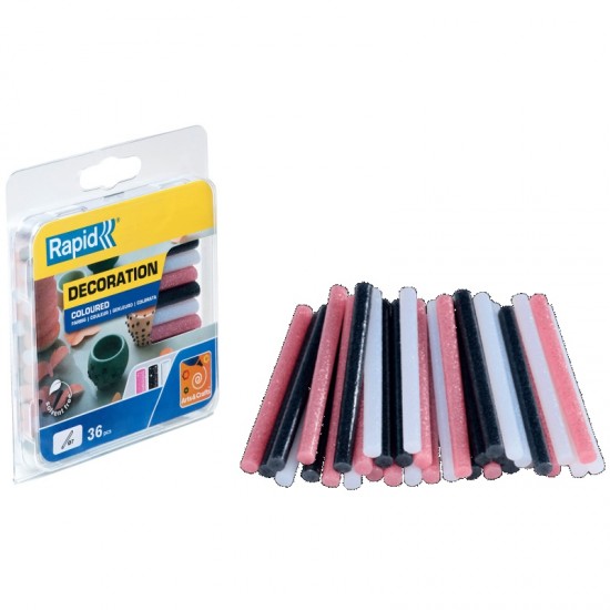 ΡΑΒΔΟΙ ΣΙΛΙΚΟΝΗΣ 9cm Φ7mm ΣΕΤ 36τεμ. ΧΡΩΜ.GLITTER