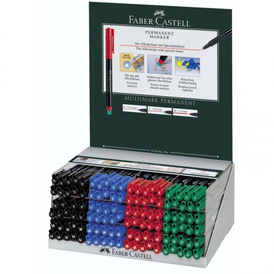 ΜΑΡΚΑΔΟΡΟΙ FABER CASTELL PERMANENT ΔΙΑΦΑΝ. S-F-M  (stand 120τεμ.)