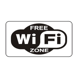 ΣΗΜΑ ΑΥΤΟΚΟΛΛΗΤΟ FREE WIFI ΜΑΥΡΟ 14.5x10cm
