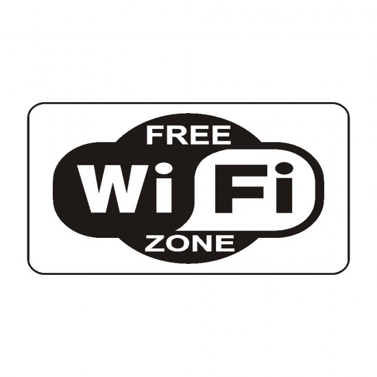 ΣΗΜΑ ΑΥΤΟΚΟΛΛΗΤΟ FREE WIFI ΜΑΥΡΟ 14.5x10cm