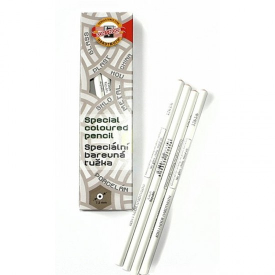 ΜΟΛΥΒΙΑ KOHINOOR ΥΑΛΟΓΡΑΦΙΚΑ ΛΕΥΚΑ (κουτί 6 τεμ.)