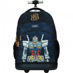 ΤΣΑΝΤΑ ΣΧΟΛΙΚΗ STREET TROLLEY ROBOTS 34x22x45 cm (με εργονομική πλάτη air system και σκληρό πάτο)