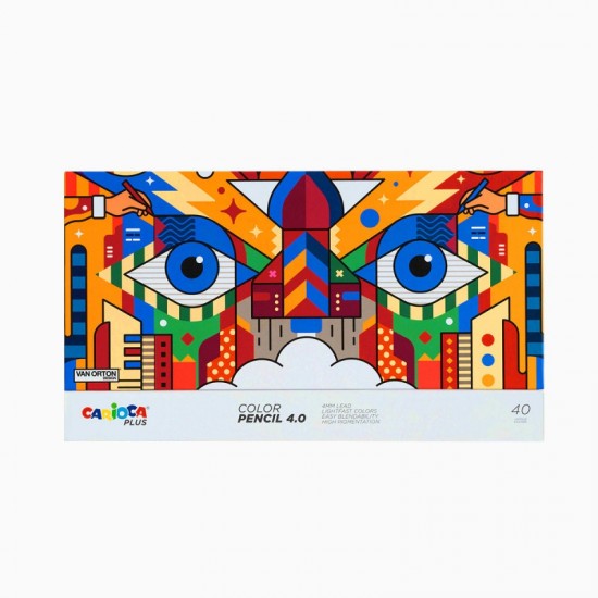 ΚΡΑΓΙΟΝ ΞΥΛΙΝΑ CARIOCA PLUS ΣΕΤ 40 χρωμάτων. (hard box)