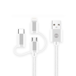 ΚΑΛΩΔΙΟ FOREVER 3 IN 1 USB   (micro usb/lightning/type c) WHITE
