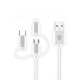 ΚΑΛΩΔΙΟ FOREVER 3 IN 1 USB   (micro usb/lightning/type c) WHITE