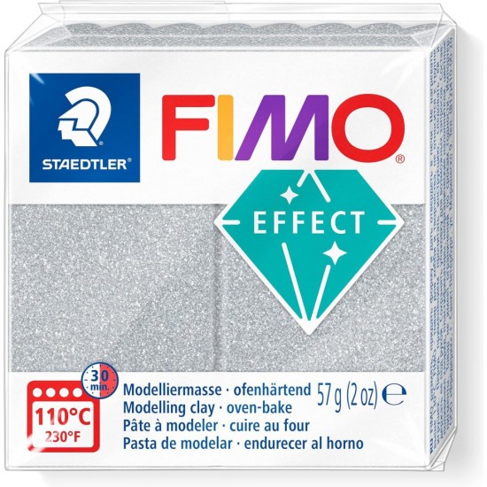 ΠΗΛΟΣ STAEDTLER FIMO EFFECT GLITTER SILVER 56 gr.