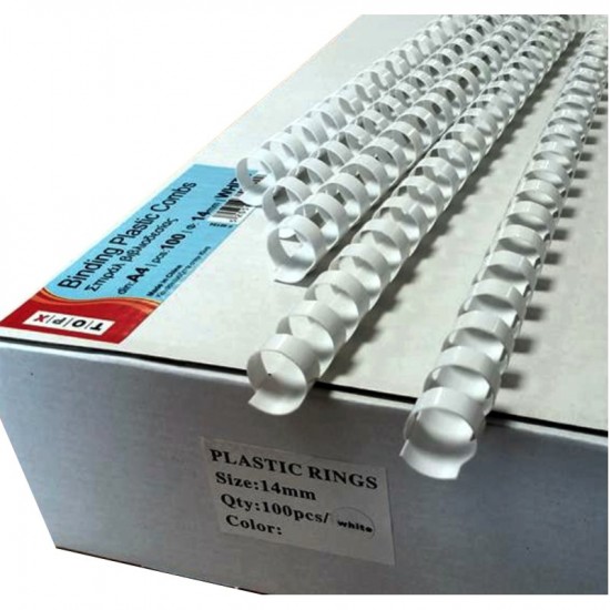 ΣΠΙΡΑΛ ΒΙΒΛΙΟΔΕΣΙΑΣ ΠΛΑΣΤΙΚΑ Νο 8 ΛΕΥΚΑ  (κουτί 100τεμ.)