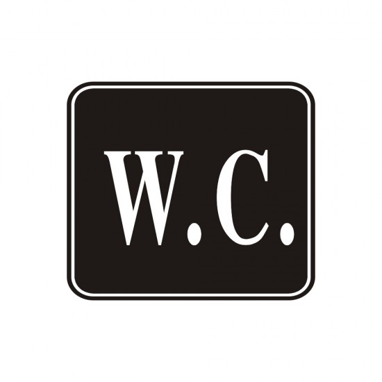 ΣΗΜΑ ΑΥΤΟΚΟΛΛΗΤΟ W.C.ΜΑΥΡΟ 9,5x9.5cm