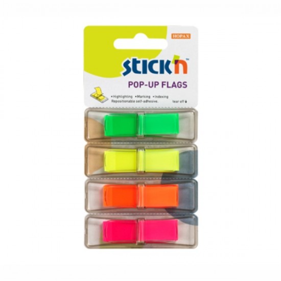 ΣΕΛΙΔΟΔΕΙΚΤΕΣ Stick'N POP-UP 45x12mm NEON ΣΕΤ 4χ40Φ