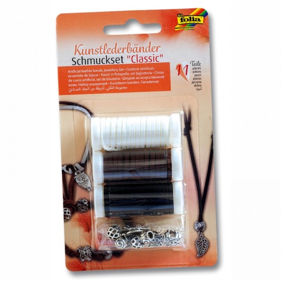 ΚΟΡΔΟΝΙΑ FOLIA ΤΥΠΟΥ LEATHER CLASSIC ΣΕΤ 3τεμ. 1,5m +8 ΜΕΤΑΛΛΙΚΑ ΑΞΕΣΟΥΑΡ