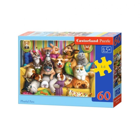 PUZZLE  CASTORLAND 60τεμ. Playful Pets (320x230mm)