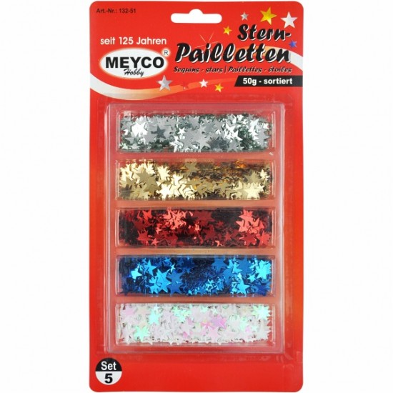 ΠΟΥΛΙΕΣ ΑΣΤΕΡΙΑ  ΣΕΤ 5ΧΡΩΜ.6mm+12mm