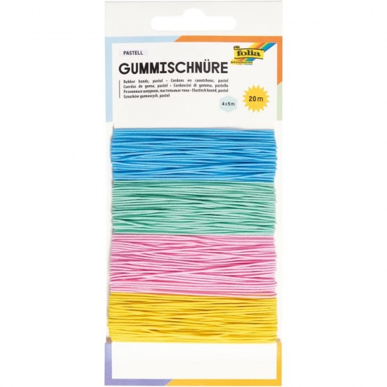 ΚΟΡΔΟΝΙ ΧΕΙΡΟΤΕΧΝΙΑΣ ΕΛΑΣΤΙΚΟ PASTEL  1mm x5m ΣΕΤ 4 χρωμ.