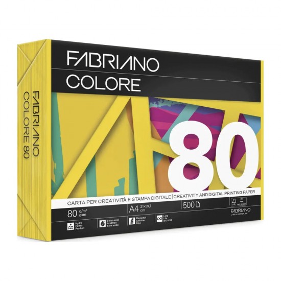ΧΑΡΤΙ ΦΩΤΟΤΥΠΙΚΟ FABRIANO COLORE Α4 80gr GIALLO (500φ)