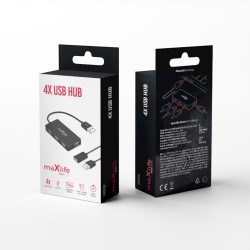 HUB USB MAXLIFE 2.0 (4 ΘΗΡΕΣ)