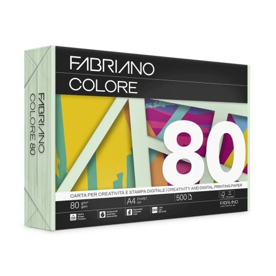 ΧΑΡΤΙ ΦΩΤΟΤΥΠΙΚΟ FABRIANO COLORE Α4 80gr VERDE PISELLO (500φ)