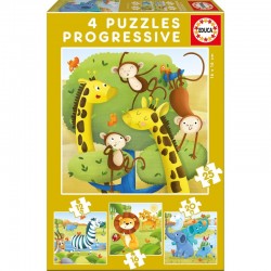 PUZZLE EDUCA ΠΑΙΔΙΚΑ (12-16-20-25 τεμ.) PROGRESSIVE Wild Animals