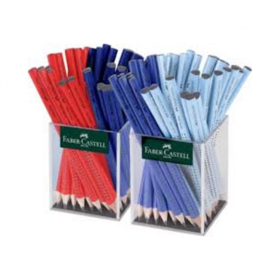 ΜΟΛΥΒΙΑ FABER CASTELL GRIP JUMBO 3 ΧΡΩΜΑΤΑ  ΣΤΑΝΤ 72 τεμ.( μπλε,κόκκινο,σιελ)
