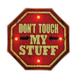 ΠΙΝΑΚΙΔΑ RETRO ΜΕΤΑΛΛΙΚΗ ΤΟΙΧΟΥ FOREVER LED Don't Touch (295 x 50 x 295mm)