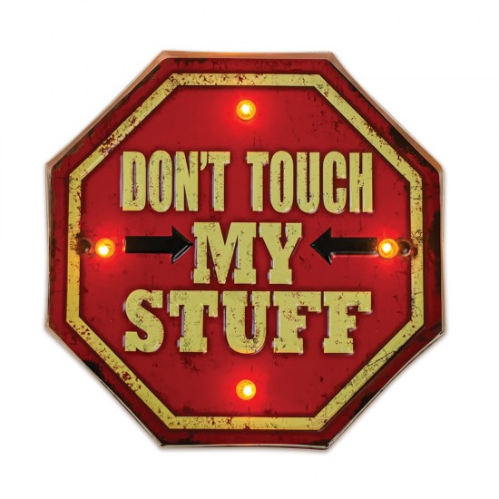 ΠΙΝΑΚΙΔΑ RETRO ΜΕΤΑΛΛΙΚΗ ΤΟΙΧΟΥ FOREVER LED Don't Touch (295 x 50 x 295mm)