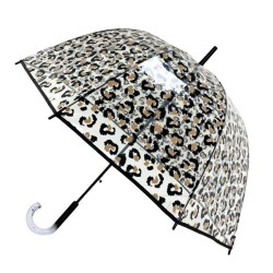 ΟΜΠΡΕΛΑ ΔΙΑΦΑΝΗ LEOPARD (μήκος 86cm διάμετρος 85cm)