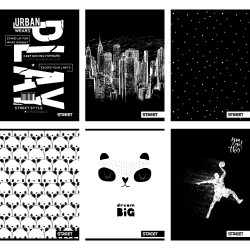 ΤΕΤΡΑΔΙΑ ΡΙΓΕ STREET BLACK & WHITE  A4 54φυλ. (80gr)