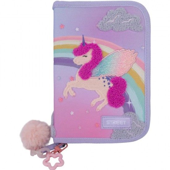 ΚΑΣΕΤΙΝΑ STREET ΚΕΝΗ LOVELY UNICORN  1 ZIP 2FLAPS 21x4x14cm