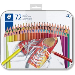 ΚΡΑΓΙΟΝ ΞΥΛΙΝΑ STAEDTLER ΤΩΝ 72 τεμ.( Μεταλλική κασετίνα)
