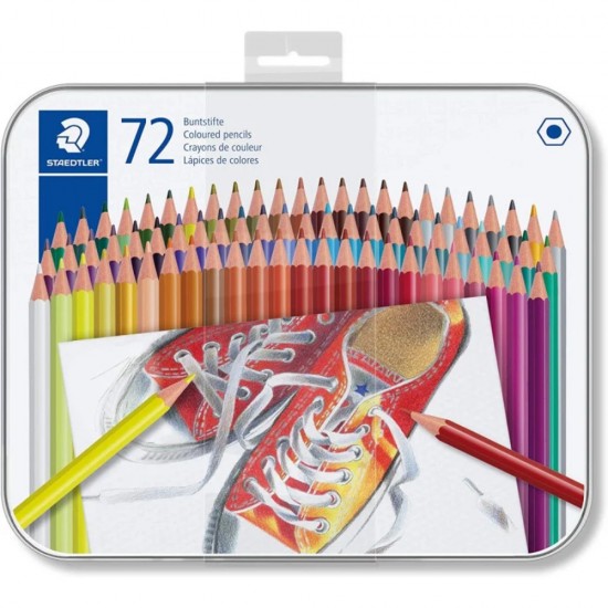 ΚΡΑΓΙΟΝ ΞΥΛΙΝΑ STAEDTLER ΤΩΝ 72 τεμ.( Μεταλλική κασετίνα)
