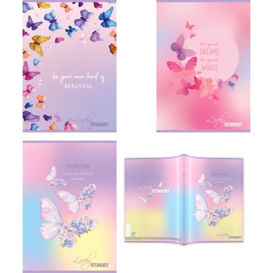 ΤΕΤΡΑΔΙΑ ΡΙΓΕ STREET BUTTERFLY A4 54φυλ. (80gr)