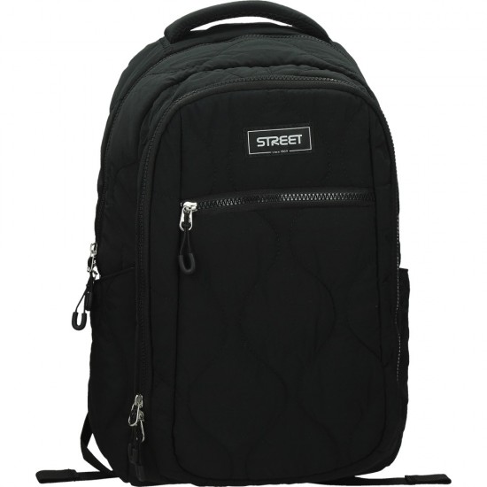 ΤΣΑΝΤΑ BACKPACK STREET PUFFY BLACK 30x20x45cm (με εργονομική πλάτη air system)