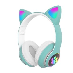 ΑΚΟΥΣΤΙΚΑ TELCON HEADPHONE BLUETOOTH/LED CAT EARS MINT