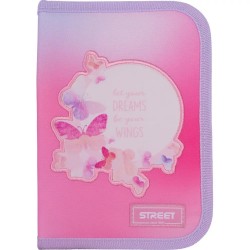 ΚΑΣΕΤΙΝΑ STREET ΚΕΝΗ LOVELY BUTTERFLY  1 ZIP 2FLAPS 21x4x14cm