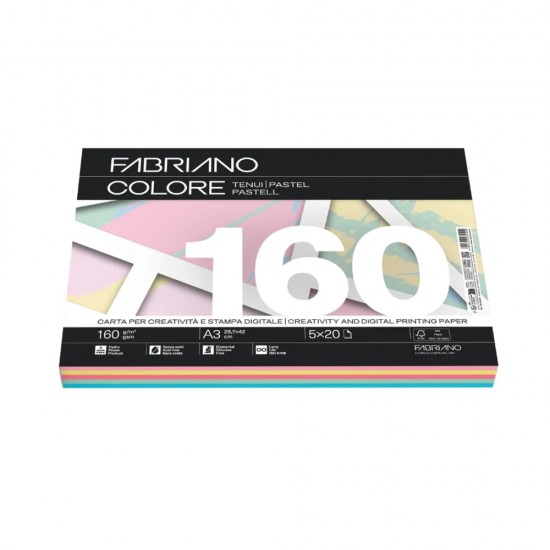 ΧΑΡΤΙ ΦΩΤΟΤΥΠΙΚΟ FABRIANO COLORE MIX ΠΑΛ ΧΡΩΜΑΤΑ Α4 160gr (5χ20φ)