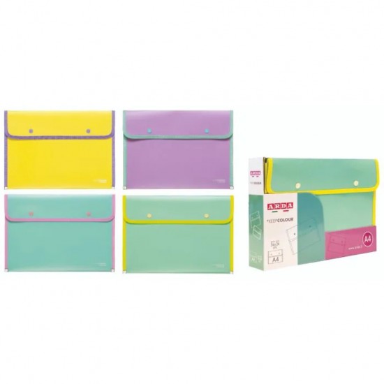 ΦΑΚΕΛΟΣ PP ARDA PASTEL 2 ΚΟΥΜΠΙΑ 34x24cm
