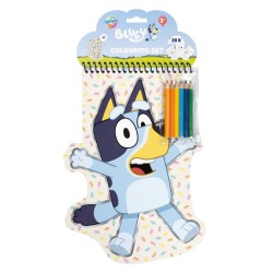ΒΙΒΛΙΑ ΖΩΓΡΑΦΙΚΗΣ BLUEY COLOURING ΜΕ ΧΡΩΜΟΣΕΛΙΔΕΣ 20 ΦΥΛΛΑ ΚΑΙ ΞΥΛΟΜΠΟΓΙΕΣ