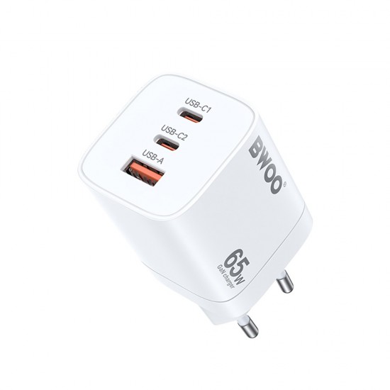 ΦΟΡΤΙΣΤΗΣ ΤΑΞΙΔΙΟΥ BWOOD CDA147 PD  USB A -USB C 65W WHITE