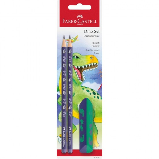 ΣΕΤ FABER CASTELL ΔΕΙΝΟΣΑΥΡΟΣ 2 ΜΟΛΥΒΙΑ +ΓΟΜΑ