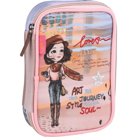 ΚΑΣΕΤΙΝΑ STREET ΚΕΝΗ ART GALLERY JANET 1 ZIP 2FLAPS 22x5x17cm