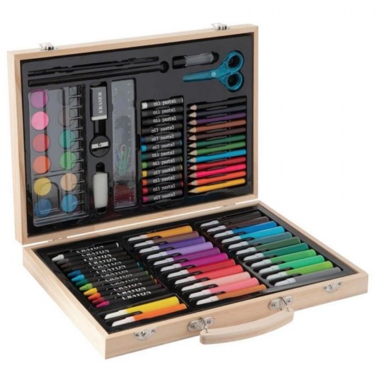 ΧΡΩΜΑΤΑ ΣΕΤ ΞΥΛΙΝΗ ΚΑΣΕΤΙΝΑ 86τεμ.