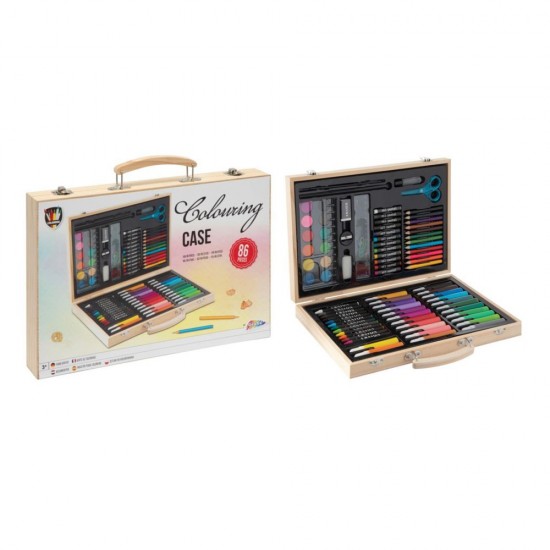 ΧΡΩΜΑΤΑ ΣΕΤ ΞΥΛΙΝΗ ΚΑΣΕΤΙΝΑ 86τεμ.