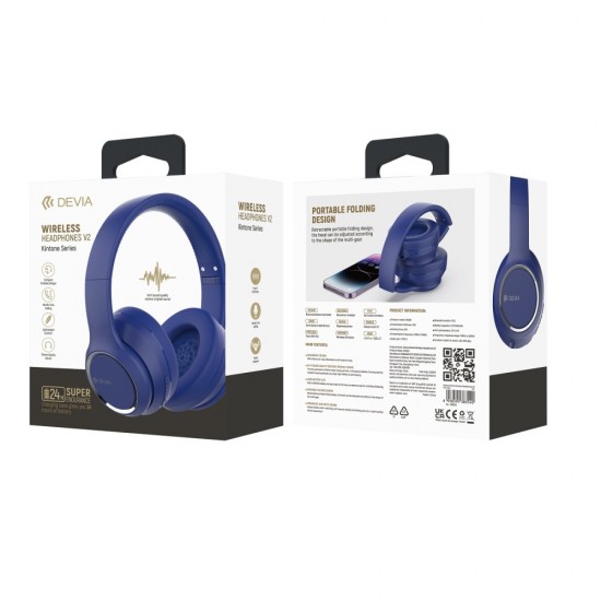ΑΚΟΥΣΤΙΚΑ DEVIA HEADPHONE BLUETOOTH BLUE