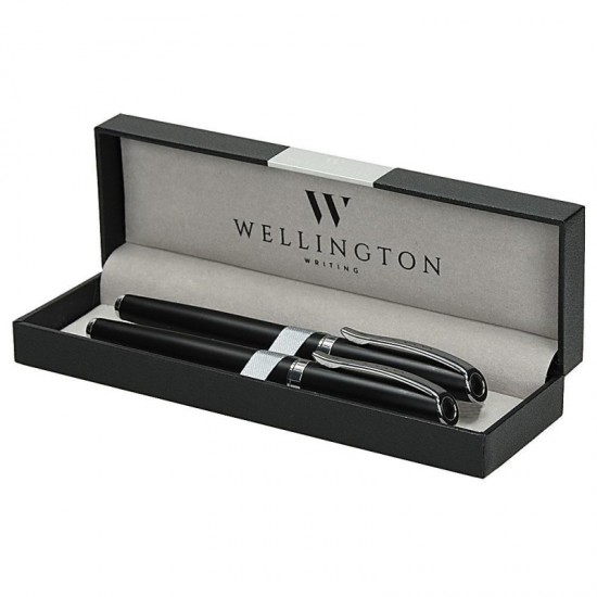ΣΤΥΛΟ WELLINGTON ΣΕΤ AURORA BLACK (Διαρκείας & Πέννα)