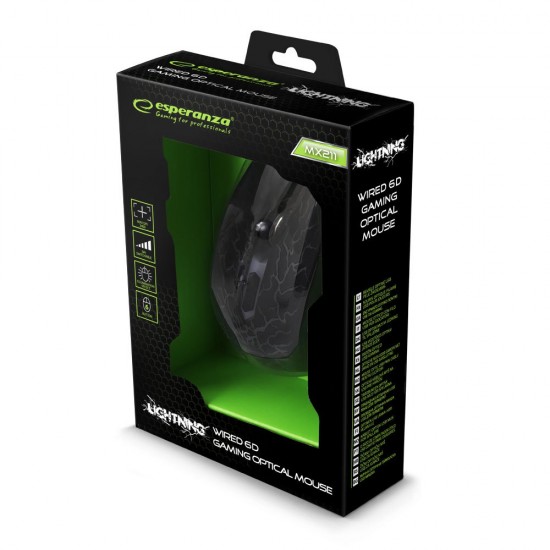MOUSE ESPERANZA OPTICAL GAMING LIGHTNING